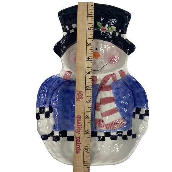SNOWMAN Serving Bowl Dish Set, Large & Small, With Matching Snowman Spreader - Picture 4 of 15